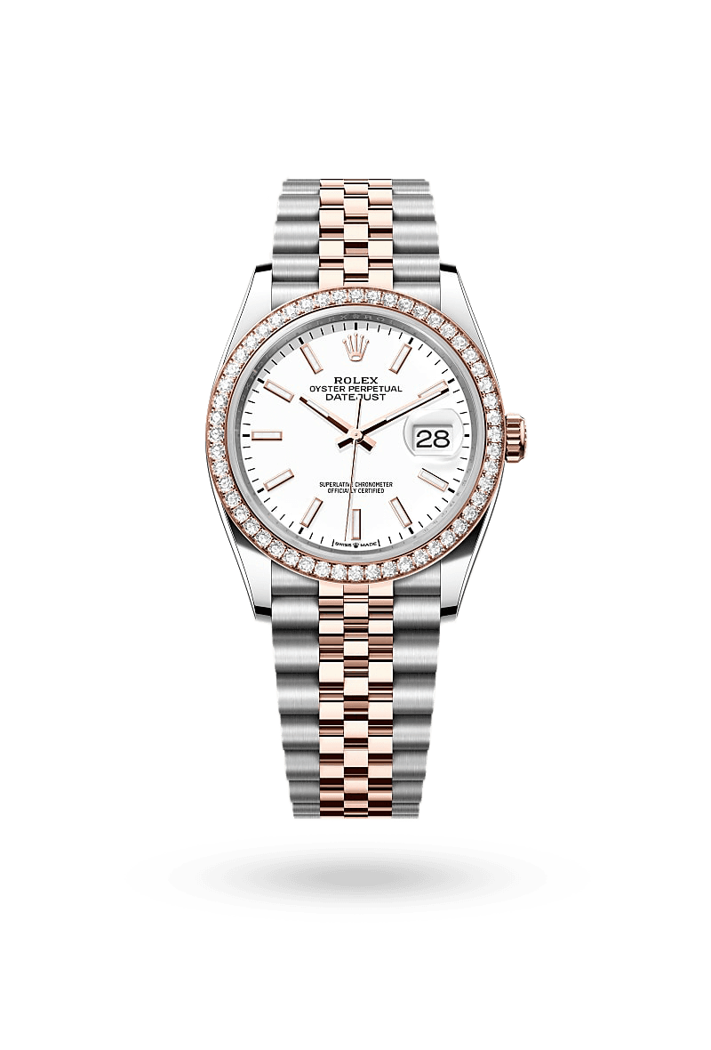 Rolex Datejust 36 - Oyster, 36 mm, Oystersteel, Everose gold and diamonds