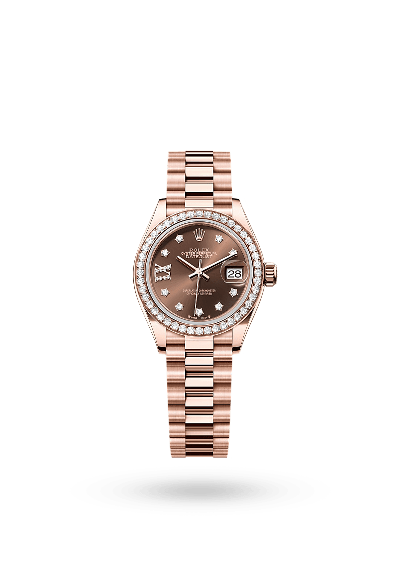 Rolex Lady-Datejust - Oyster, 28 mm, Everose gold and diamonds