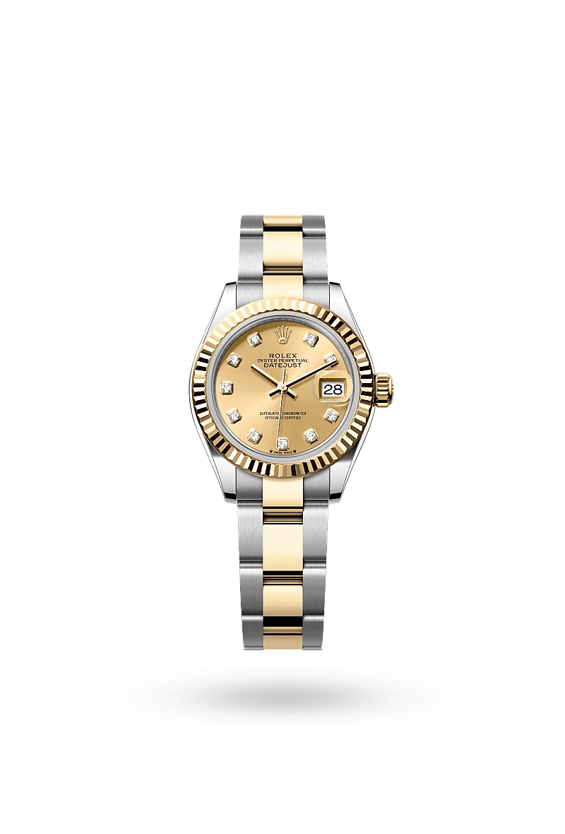 Rolex Lady-Datejust - Oyster, 28 mm, Oystersteel and yellow gold